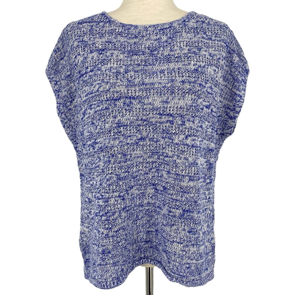 GAP Knit Sweater Top Boxy Fit Heather Blue Size XS Oversized Lightweight Casual